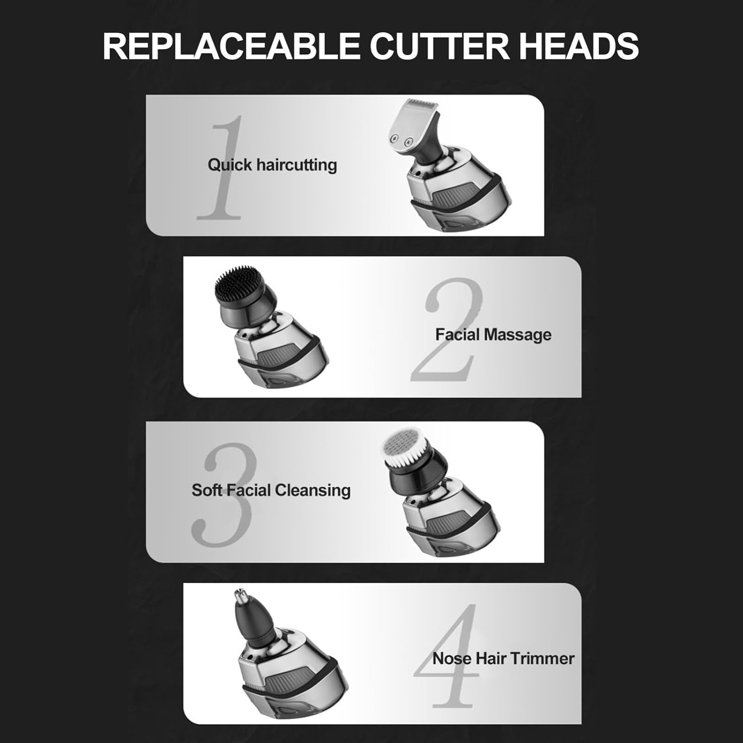 Head Shaver - 5 in 1 Electric Head Shaver Razor for Men with Digital Display Detachable Beard & Nose Trimmer, IPX7 Waterproof Men'S Grooming Kit, Cordless Rechargeable Electric Razor